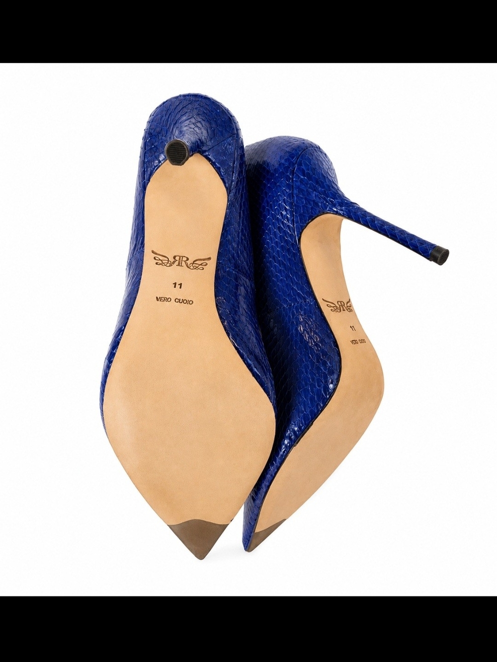Rachel Roy Cobalt Blue Snakeskin Pointed Toe Stiletto Pumps Size 11M NWB - Picture 4 of 7